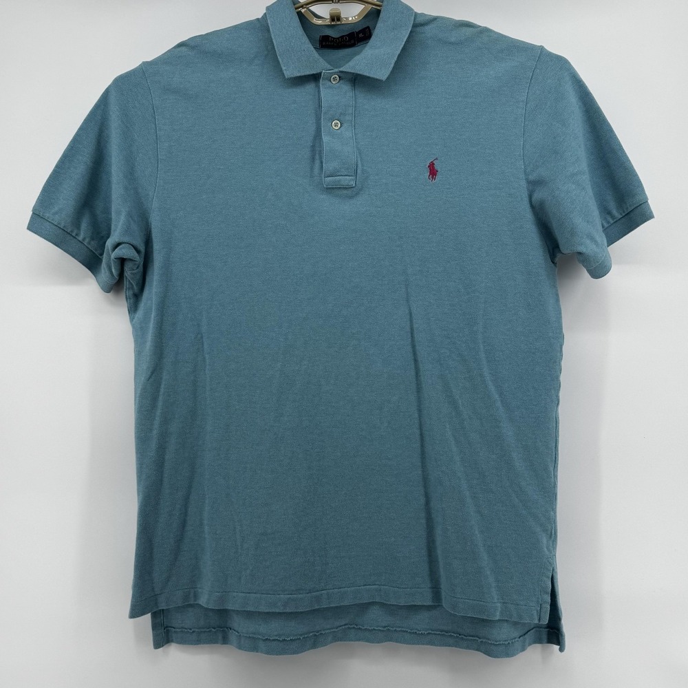 Polo Ralph Lauren Polo Shirt Mens Extra Large Blue Green Classic Fit Pony Cotton